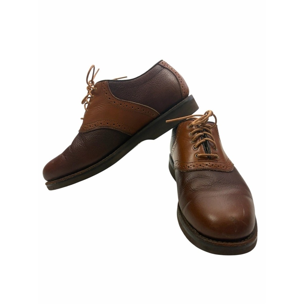 L.L. Bean Mens 10.5 D Brown Leather Oxford Derby Shoes Vibram Sole